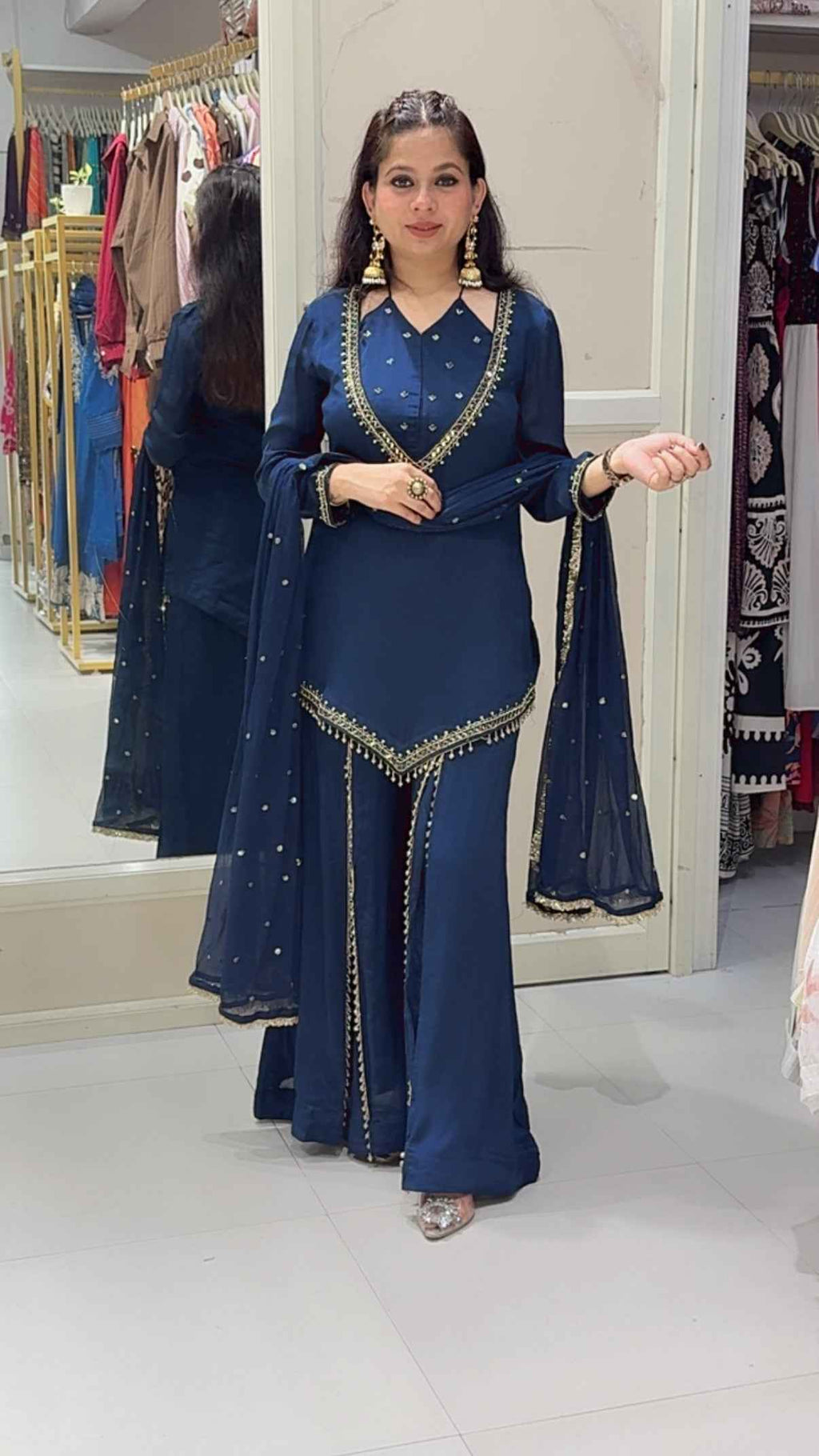 Sitara blue sharara set - Wardrobe by kanchan
