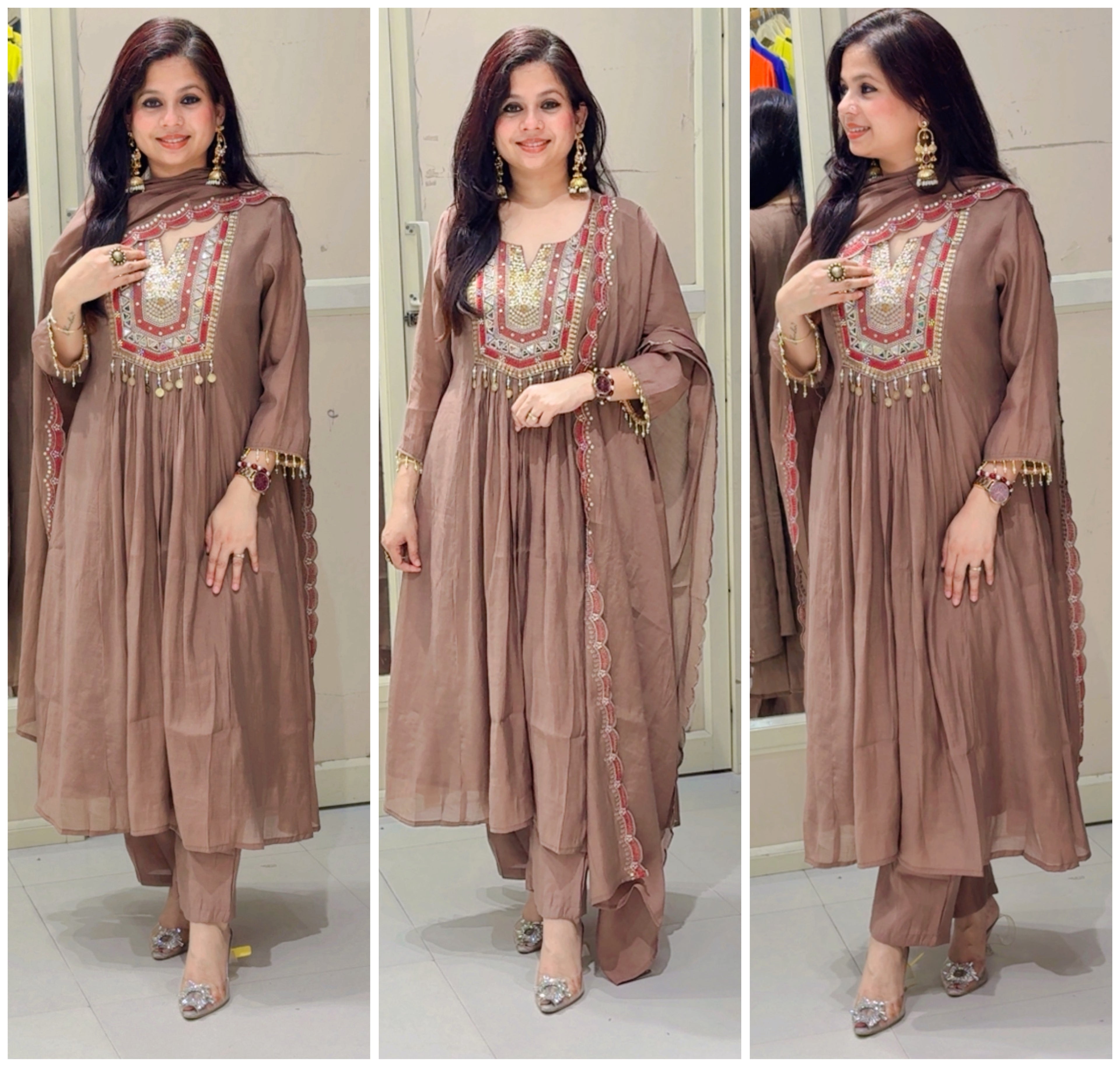 Jhuni mul chanderi suit