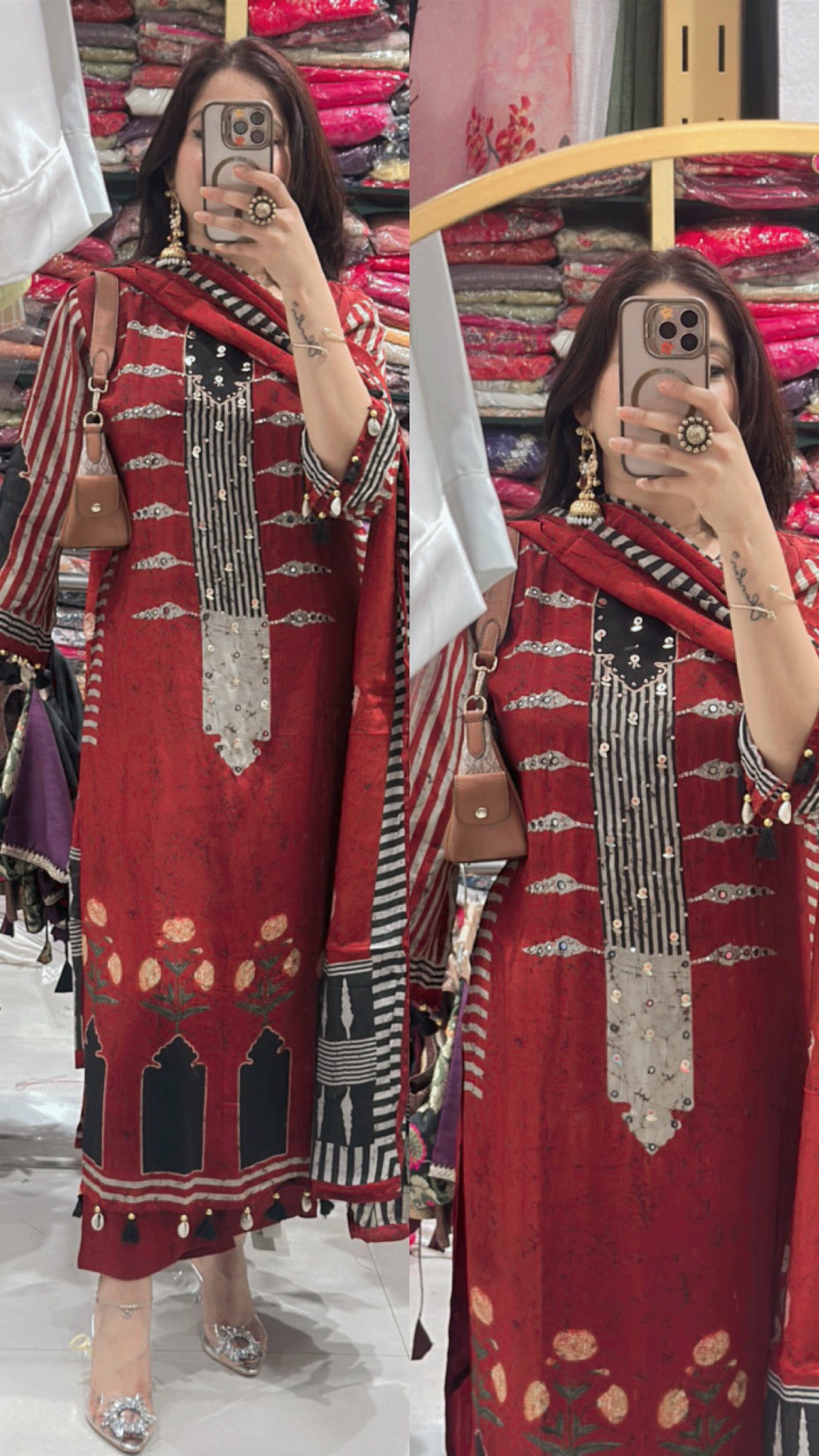 Fiza maroon suit