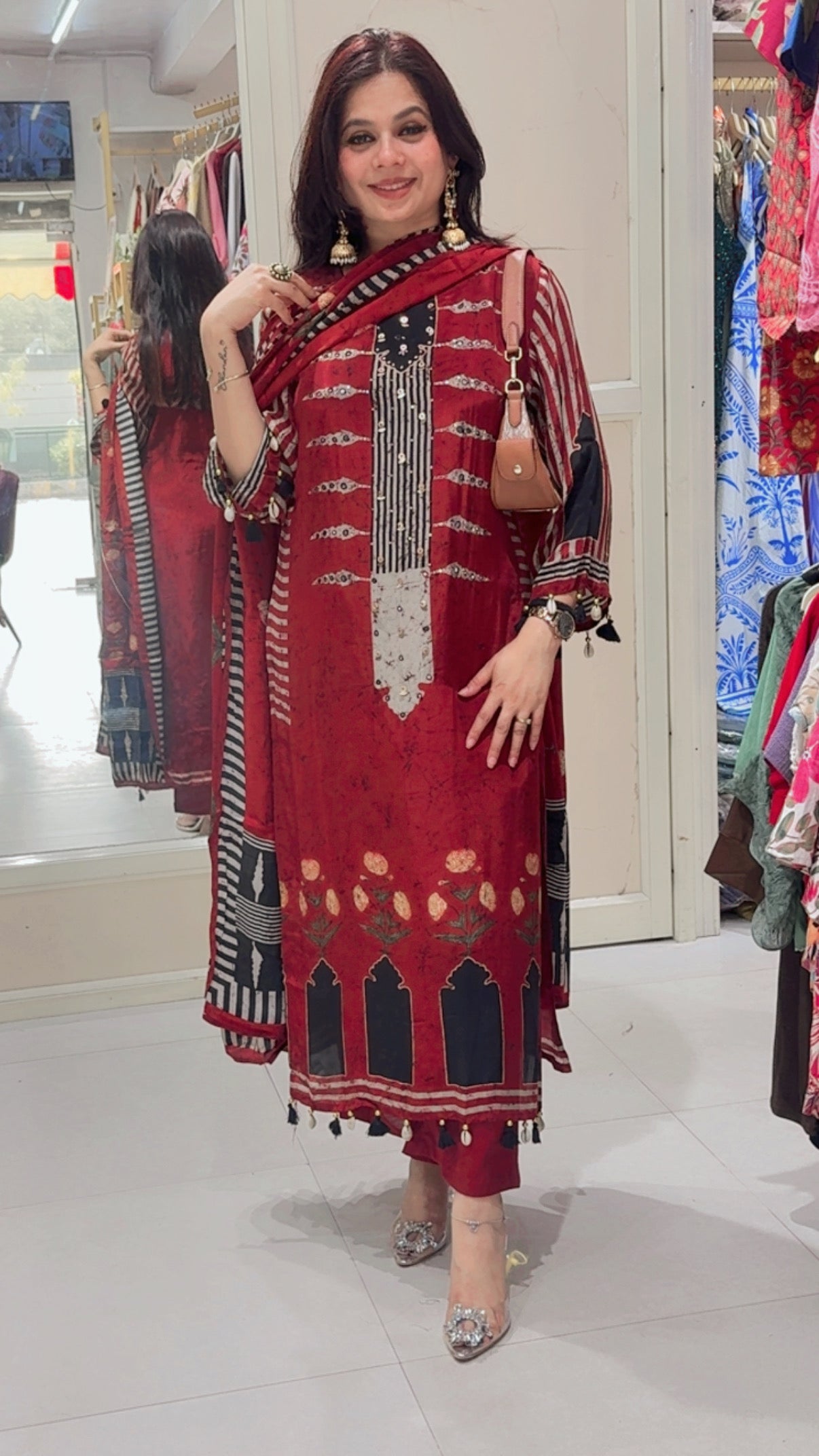 Fiza maroon suit