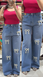 Korean bow jeans