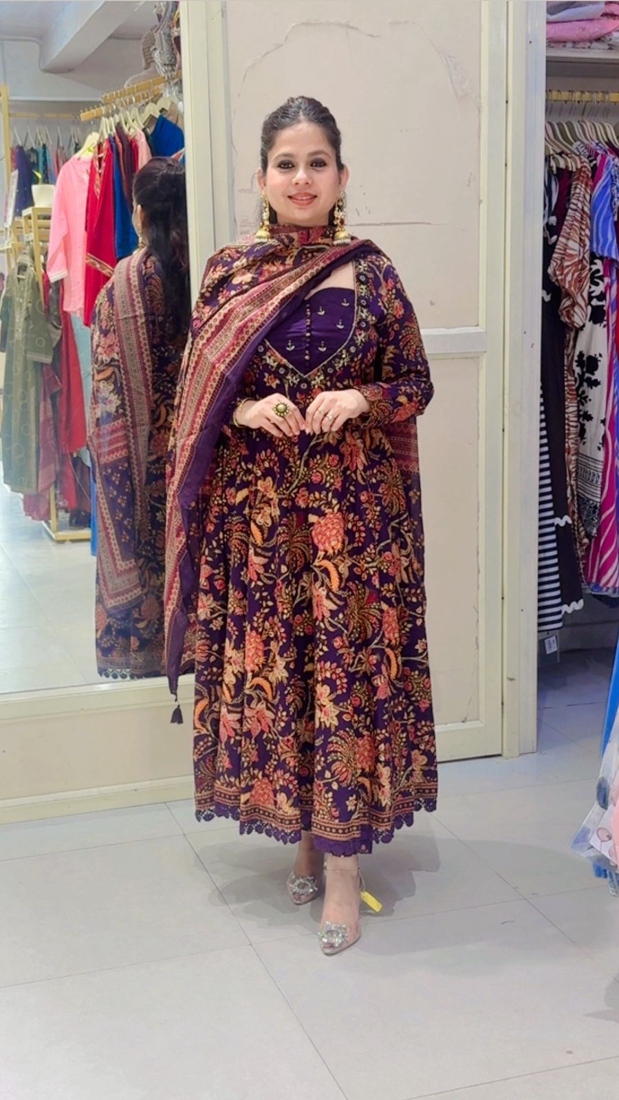 Noomrah cotton Anarkali suit