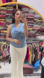 Denim halter