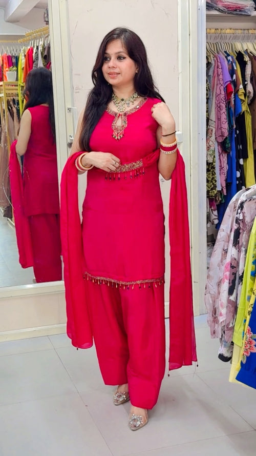 Chandani crepe Farshi set