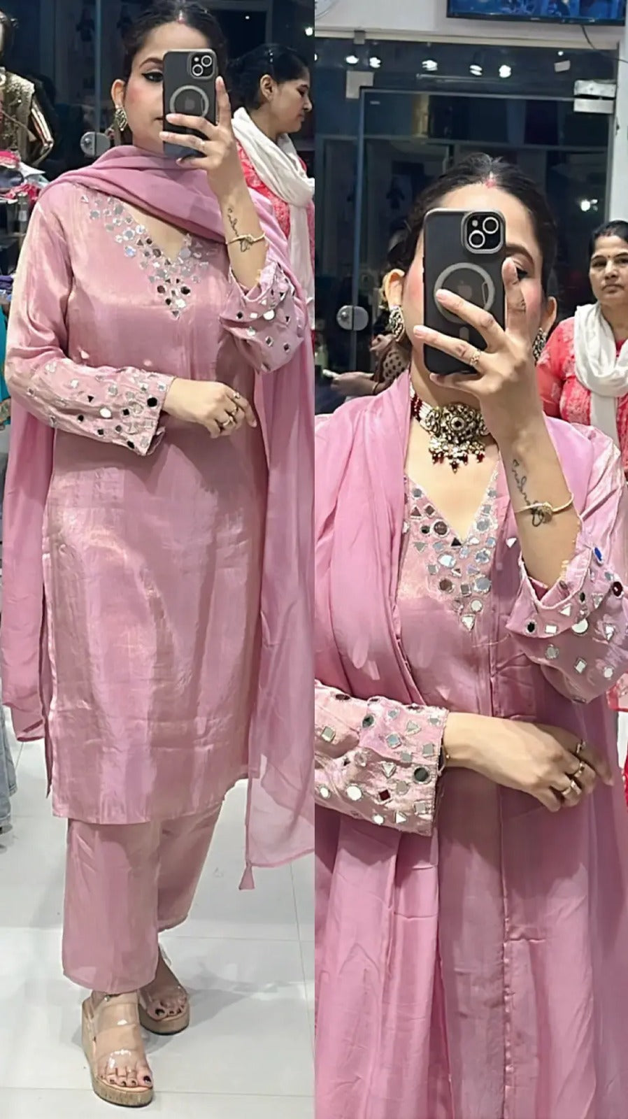 Rabia shimmer suit set