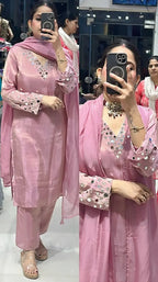 Rabia shimmer suit set