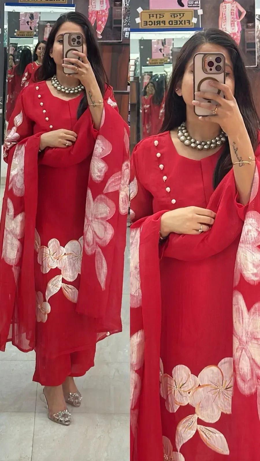 Rosy red suit